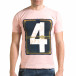 Мъжка розова тениска с номер 4 il120216-42 2