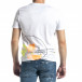 Мъжка бяла тениска с колоритен принт tr270221-38 3