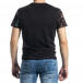 Мъжка черна тениска с принт и кристали gr270221-52 3