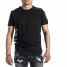 Мъжка черна тениска страничен принт tr270221-50 3