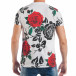 Мъжка бяла тениска с принт на червени рози tsf250518-23 4