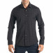 Мъжка черна риза с принт на малки триъгълничета tsf270917-6 2
