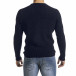 Тъмносин пуловер с реглан ръкав на ромбове it261120-1 4