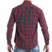 Мъжка риза в червено-синьо каре с детайли от деним it050618-1 4