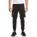 Черен карго панталон с трикотажен колан и маншети it240621-40 2
