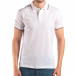Мъжка бяла тениска с яка с червен и син кант it150616-31 2