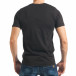 Мъжка черна Slim fit тениска с надпис от капси tsf020218-36 3