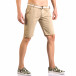 Мъжки бежов къс панталон с текстилен колан ca050416-66 4