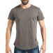 Мъжка сива тениска Slim fit с малки прокъсвания tsf020218-44 2