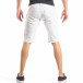 Бели мъжки къси дънки с черен цип и пръски it040518-80 3