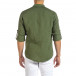 Мъжка зелена ленена риза с яка столче it240621-29 3