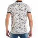 Мъжка бяла тениска с яка hipster принт tsf250518-43 3