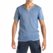 Мъжка тениска от памук и лен цвят деним it010720-29 2