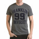 Мъжка сива тениска с релефен надпис Franklin 99 il170216-2 2