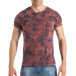 Мъжка флорална тениска с избелял ефект в червено tsf290318-23 2