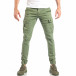 Мъжки зелен карго панталон с кръпки it040518-22 2