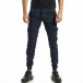 Мъжки син карго панталон с ластик на крачолите tr161020-1 2