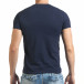 Мъжка синя тениска с яка щампа отпред il140416-41 3