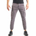Мъжки сив карго панталон с ленти отстрани it290118-12 2