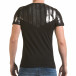 Мъжка черна тениска със сребрист принт il170216-51 3