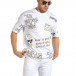 Oversize мъжка бяла тениска с череп it240621-12 2