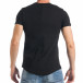 Мъжка черна тениска с голям подпис tsf290318-34 3
