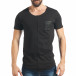 Мъжка черна тениска с релефен надпис tsf020218-8 2