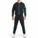Мъжки черен спортен комплект със зелен кант отпред it260318-179 3