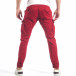 Червен мъжки карго панталон с раиран джоб it040518-28 3