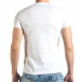 Бяла мъжка тениска с голям бежов принт il140416-32 3