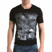 Мъжка черна тениска с принт птица il120216-51 2