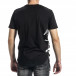 Мъжка черна тениска страничен принт tr270221-50 4