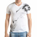 Мъжка бяла тениска с контрастна щампа tsf140416-75 2
