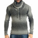 Мъжки сиво-черен пуловер с преливащи цветове it301017-55 2