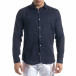 Ленена мъжка риза в тъмно синьо tr110320-93 3