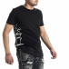 Мъжка черна тениска страничен принт tr270221-50 2