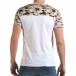Мъжка бяла тениска с камуфлажна част на раменете il170216-45 3