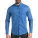 Мъжка синя карирана риза от лека материя tsf220218-2 2