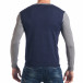 Мъжки син фин пуловер със сиви ръкави it041217-16 3