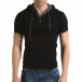 Мъжка черна тениска с качулка il120216-60 2