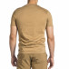 Мъжка бежова тениска с гумиран принт tr150521-5 3