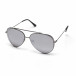 Пилотски огледални слънчеви очила в сиво с двойна рамка it250418-43 2