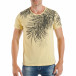 Жълта мъжка тениска с палмови листа tsf250518-26 2