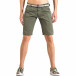 Мъжки зелен къс панталон с текстилен колан ca050416-64 2