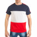 Мъжка трицветна тениска с ивици на рамената it260318-181 2