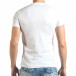 Мъжка бяла тениска със сив принт и надпис il140416-22 3