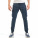 Мъжки сини карго панталони с ластични маншети it260318-103 2