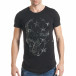 Мъжка черна тениска с релефен череп и звезди tsf060217-51 2