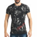 Мъжка черна тениска с принт на вълци tsf020218-79 2