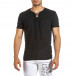 Текстурирана черна тениска с връзка it240621-7 2